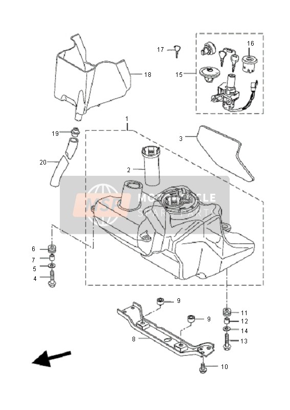 Yamaha VP250 X-CITY 2010 Réservoir d'essence pour un 2010 Yamaha VP250 X-CITY